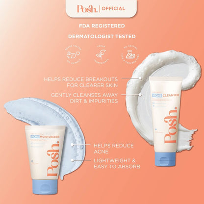 Posh Skincare Acne Set 2 - Facial Cleanser & Moisturizer