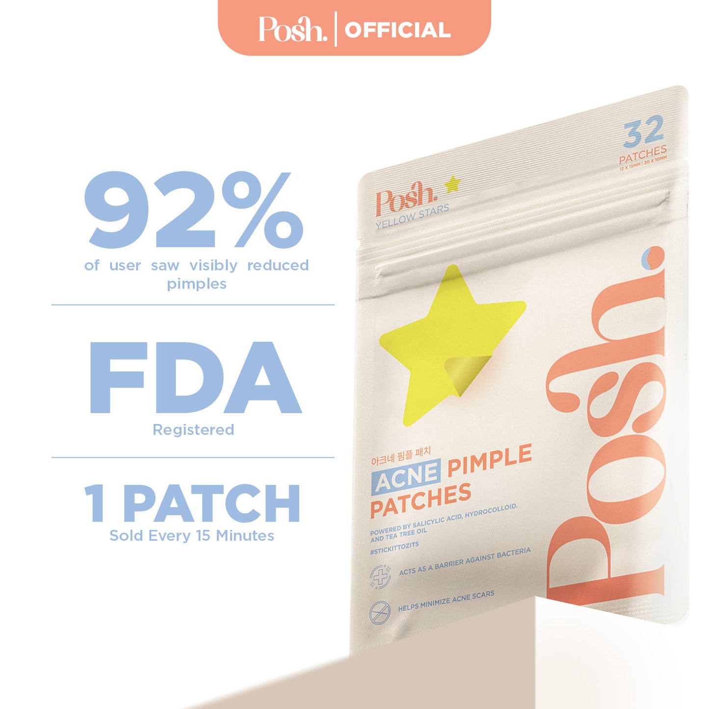 YellowStars - 32 Pack Pimple Patch