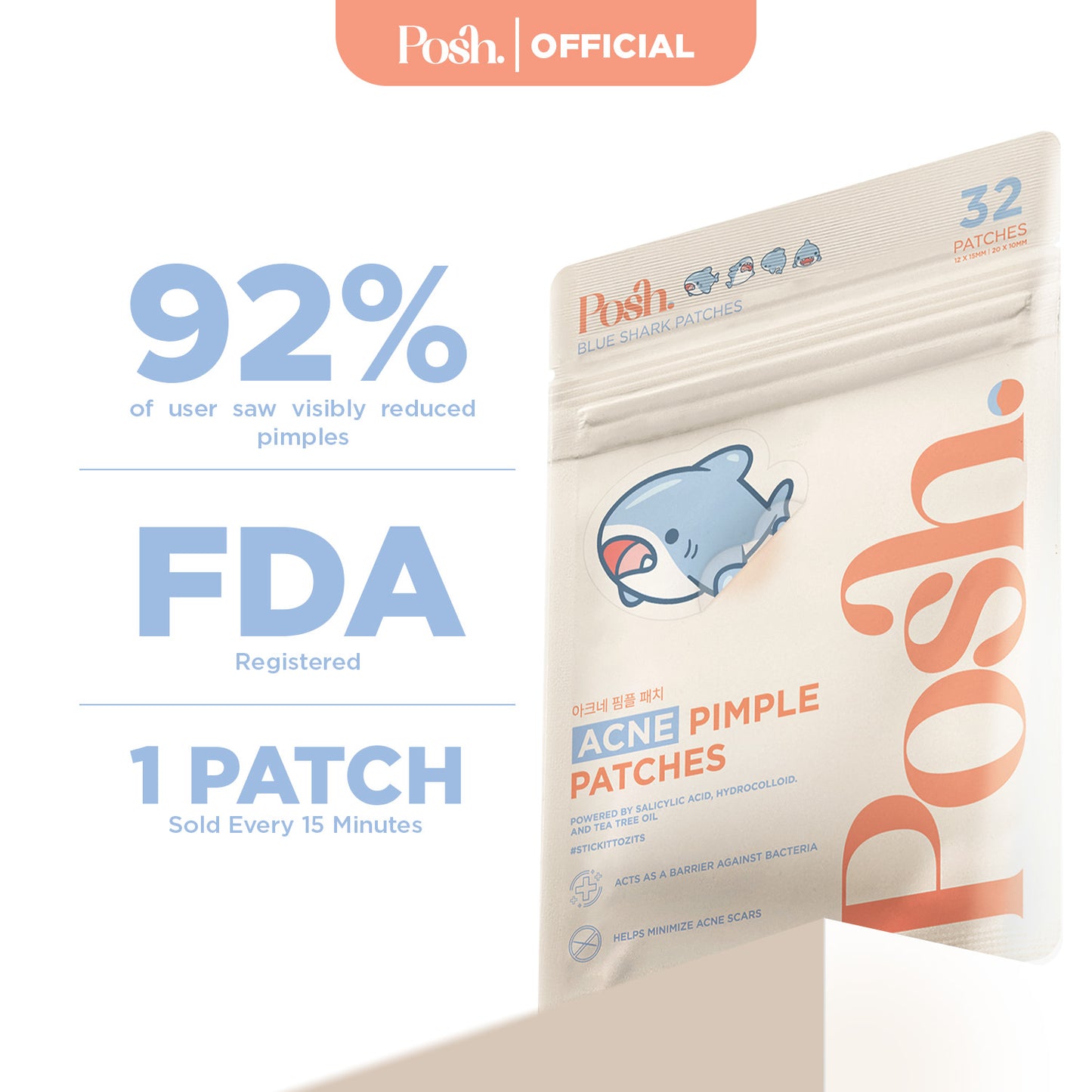 Shark - 32 Pack Pimple Patch