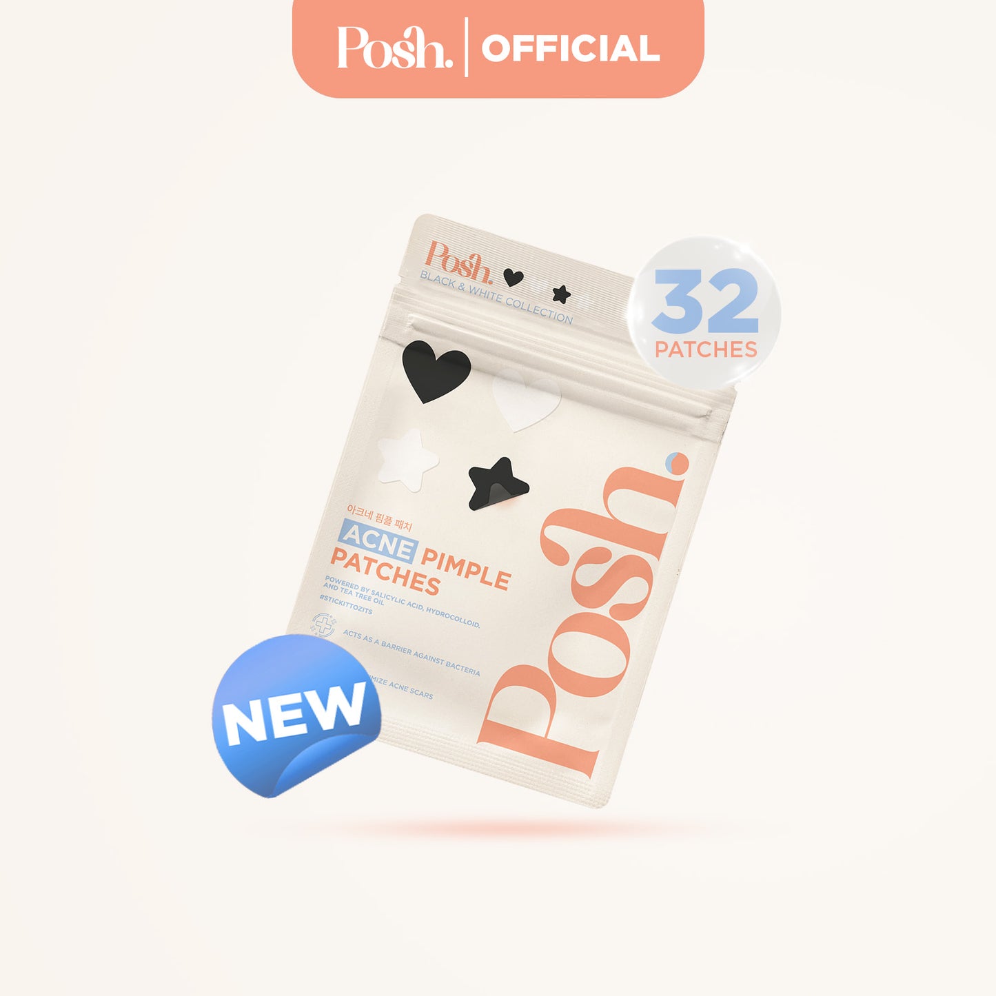 Black & White - 32 Pack Pimple Patch