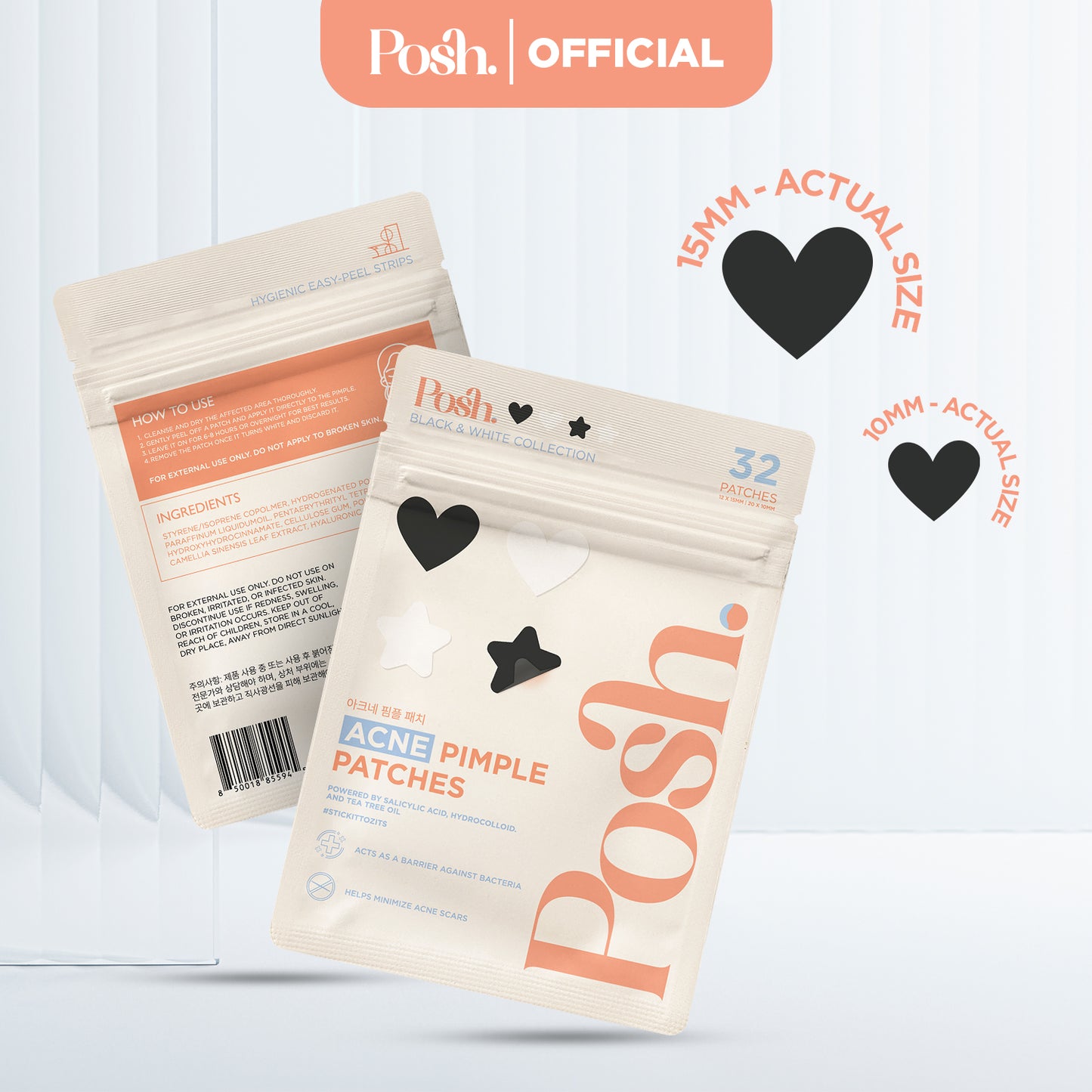 Black & White - 32 Pack Pimple Patch