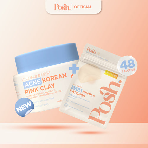 [BUNDLE] DAYTIME Pimple Patches + Posh Skin Acne Pink Clay Mask 50g