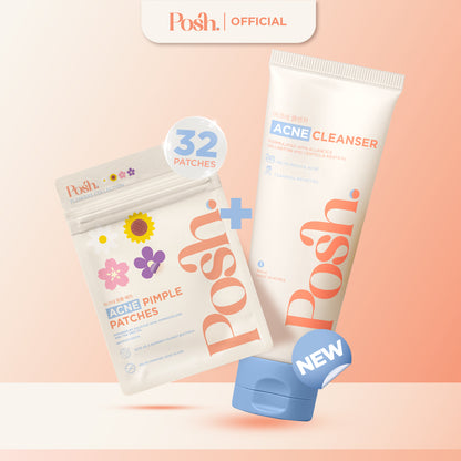 [BUNDLE] FLOWERS Pimple Patches + Posh Skin Acne Facial Cleanser 100ml