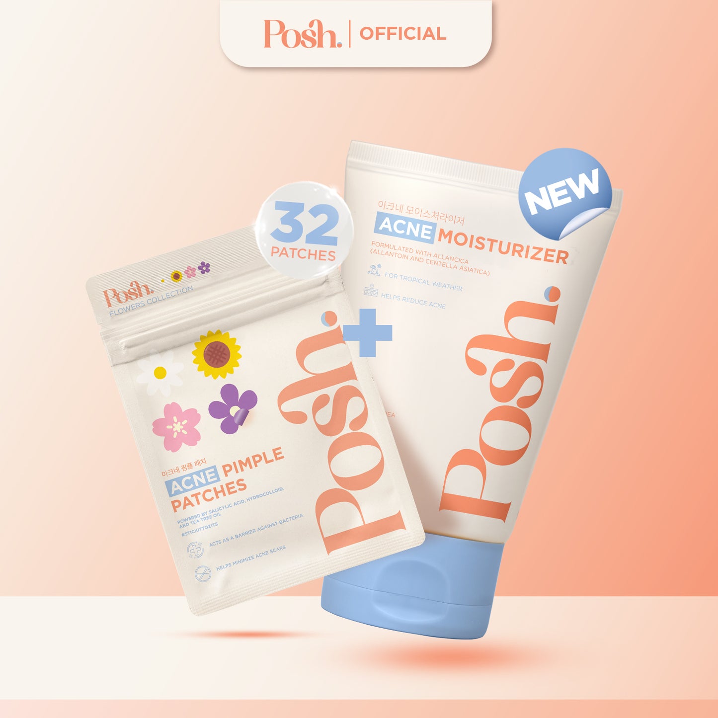 [BUNDLE] FLOWERS Pimple Patches + Posh Skin Acne Moisturizer 100ml