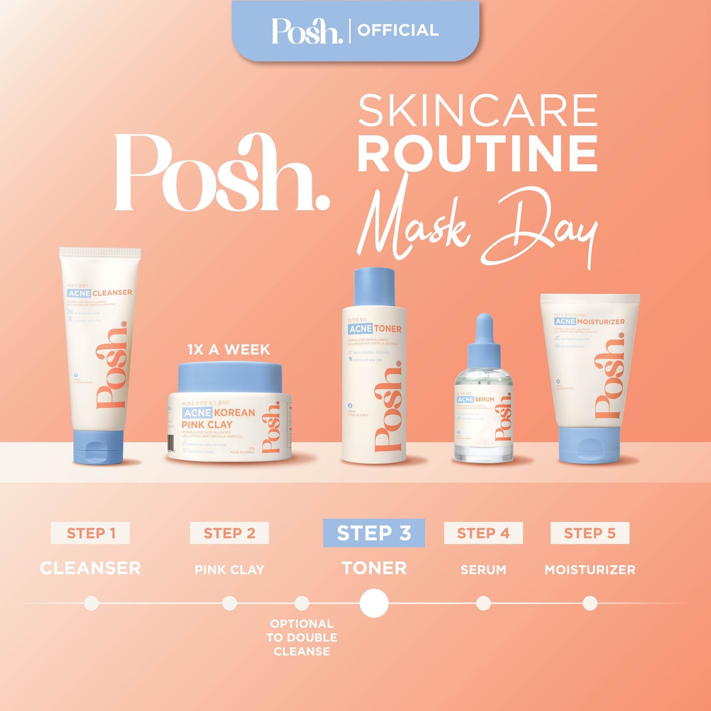 [BUNDLE] FLOWERS Pimple Patches + Posh Skin Acne Toner 150ml