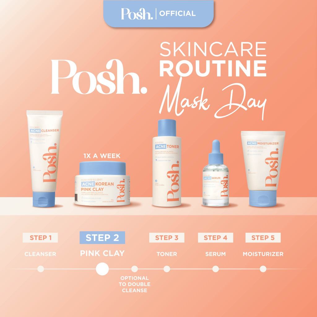 [BUNDLE] DAYTIME Pimple Patches + Posh Skin Acne Pink Clay Mask 50g